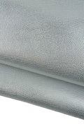 SILVER LIZARD printed leather hide, metallic embossed calfskin, bright soft hide for hobbyists B19331-MT(st) La Garzarara