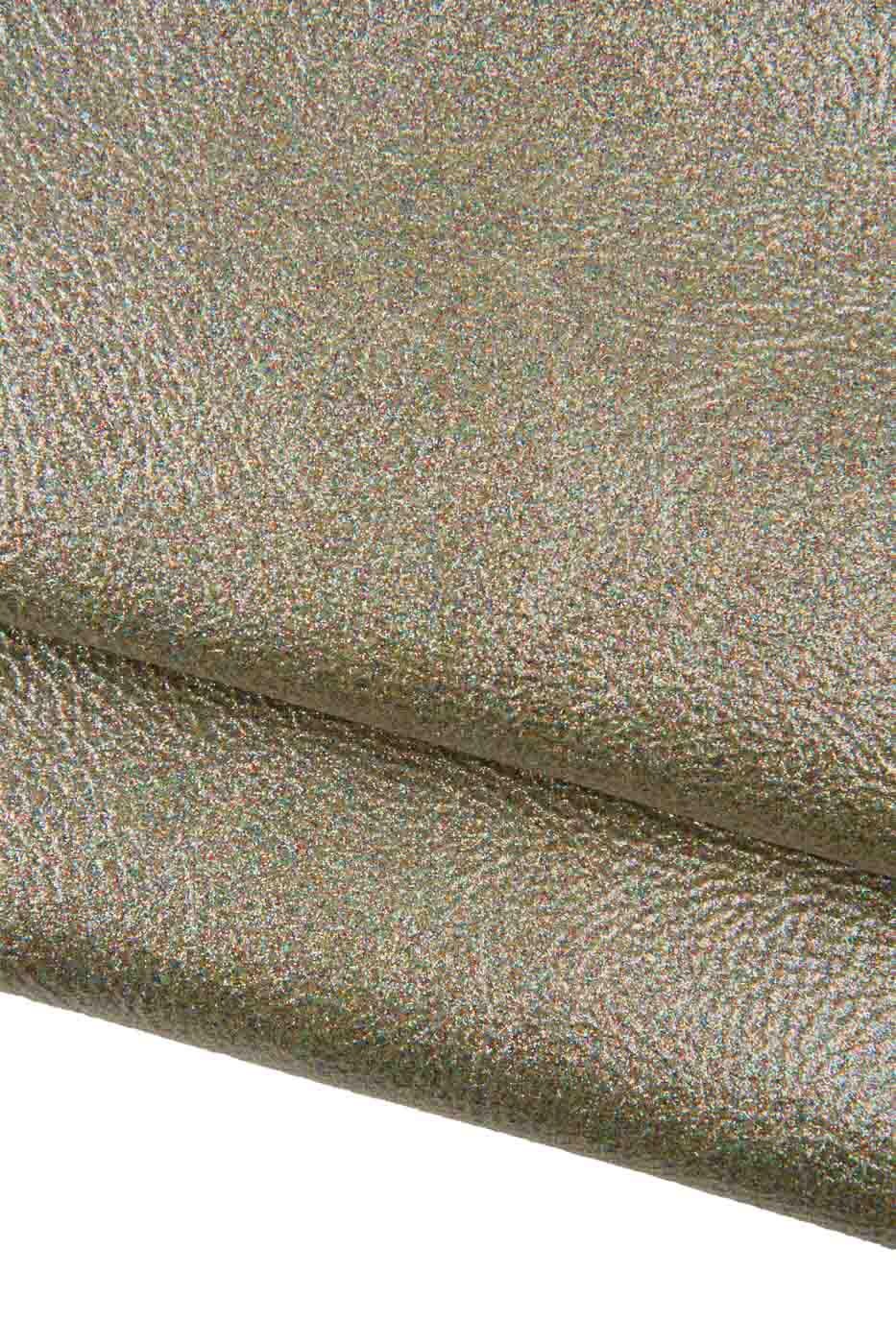 Multicolor METALLIC GLITTER leather skin, sparkle bright soft goatskin for hobbyists and crafters B19416-MT La Garzarara