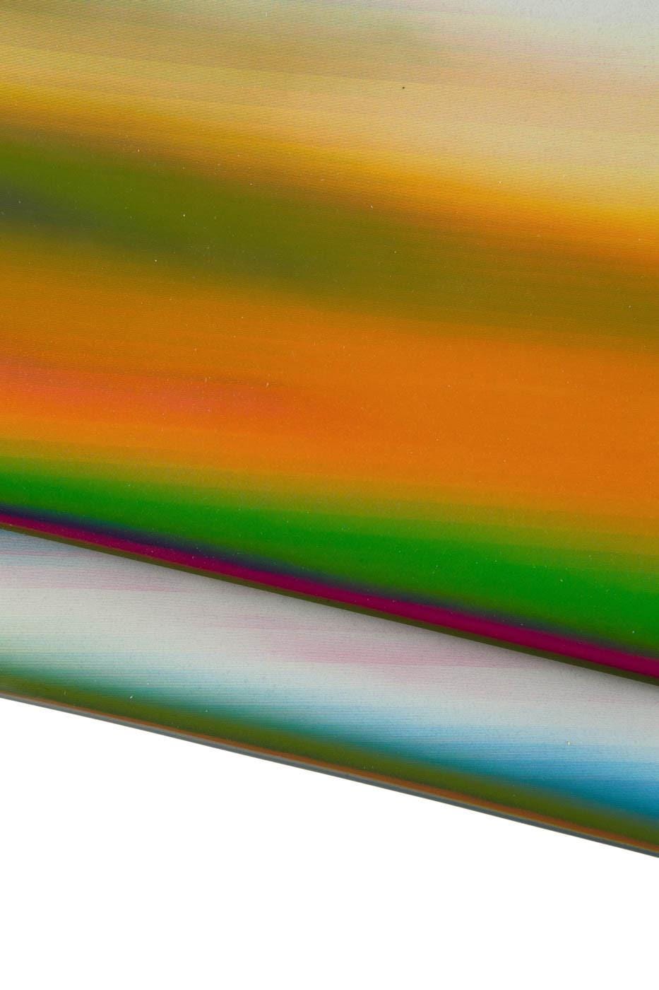 MULTICOLOR IRIDESCENT leather skin, colorful rainbow printed goatskin, bright soft hie for diy projects B19129-MT(st) La Garzarara