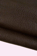 Dark brown GRAINY printed leather skin, SOFT semi glossy lambskin, tumbled sheepskin 1.2 - 1.5 mm B19450-TU La Garzarara