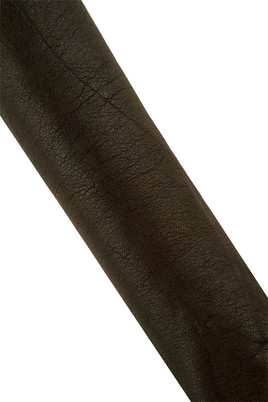 Dark brown TUMBLED leather skin, SOFT semi glossy grainy lambskin with natural veins 1.1 - 1.4 mm B19452-TU La Garzarara