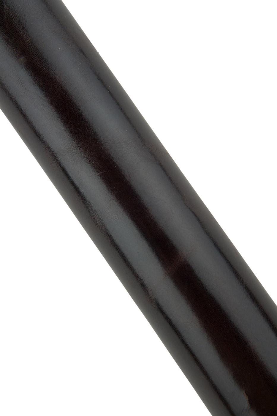 Dark brown GLOSSY SMOOTH leather hide, top quality Italian cowhide, semi stiff thick calfskin for crafters B19455-VT La Garzarara