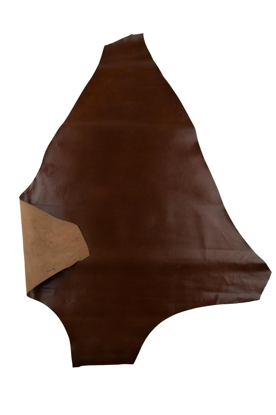 Bundle of 3 genuine brown kangaroo leathers, GLOSSY SMOOTH soft skins, 0.5 - 0.7 mm for crafters B19435-TU La Garzarara