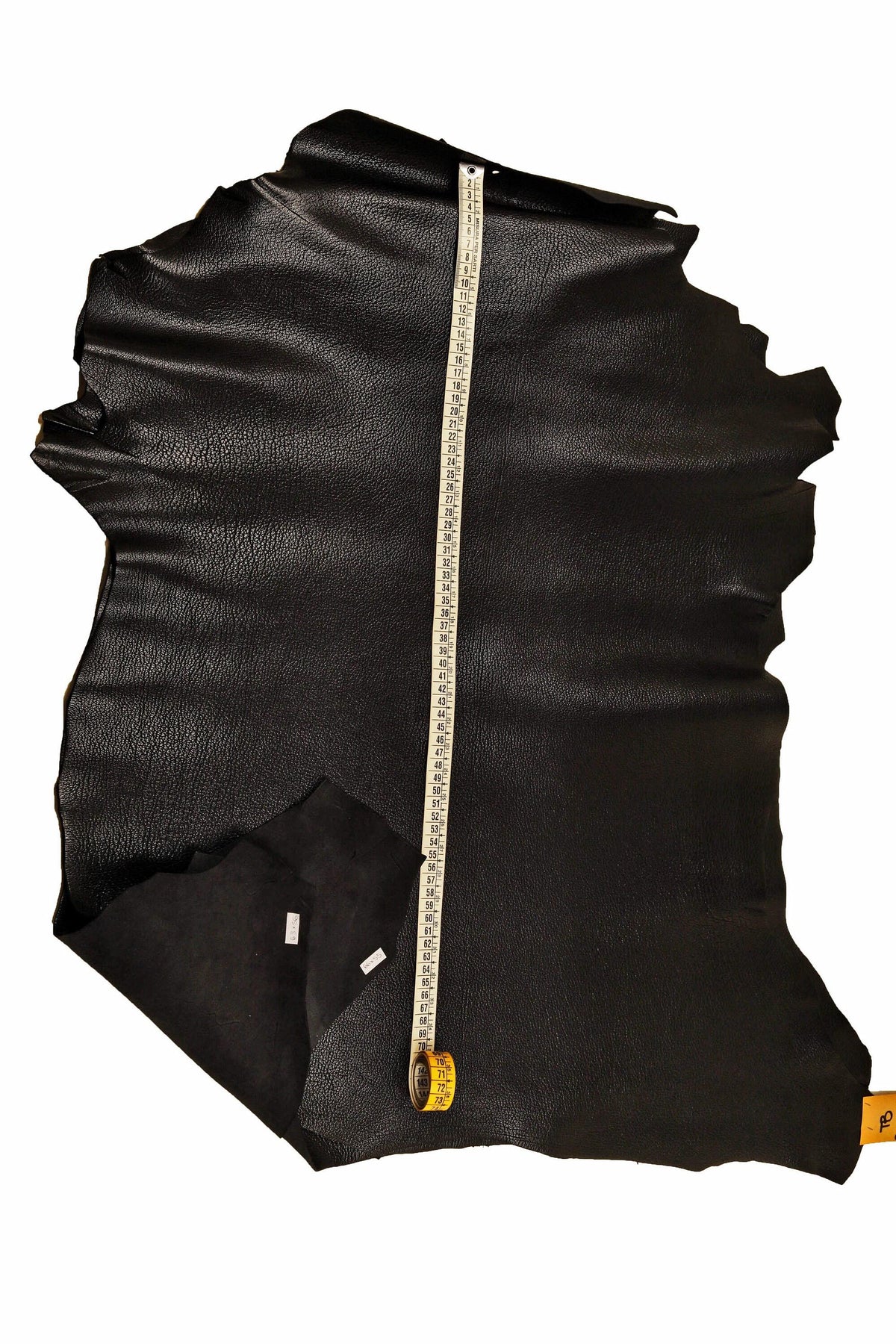 Black tiny PEBBLE GRAIN printed goatskin, soft tumbled leather skin, italian semi glossy material for bags, wallets B19875-TB La Garzarara