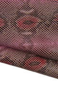 Burgundy red PYTHON textured leather hide, REPTILE printed cowhide, glossy soft snakeskin for hobbyists B19445-ST La Garzarara