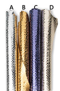METALLIC CROCODILE leather skin, glossy reptile textured goatskin, soft sparkle material for diy creations B19144-MT(st) La Garzarara