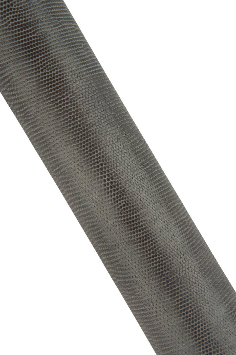 Grey LIZARD printed leather hide, reptile EMBOSSED cowhide, soft matt calfskin for crafters B19329-ST La Garzarara