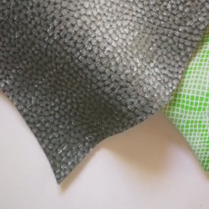 Green Blue Leather remnants , mixed printed laminated leather pieces, random scraps leather for craft  B088