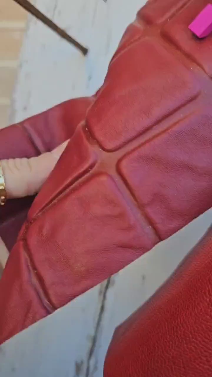 10 Leather Pieces for Crafts, Red Fuchsia Pink Scraps, Small Genuine Leather Offcuts for DIY  6x5" / 15x12 cm  RT346