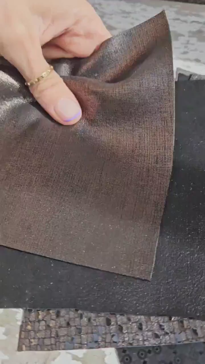 10 textured LEATHER scraps with special effects, decorative grain and printed finishes, designer mix in dark tones as shown RT204  Garzarara
