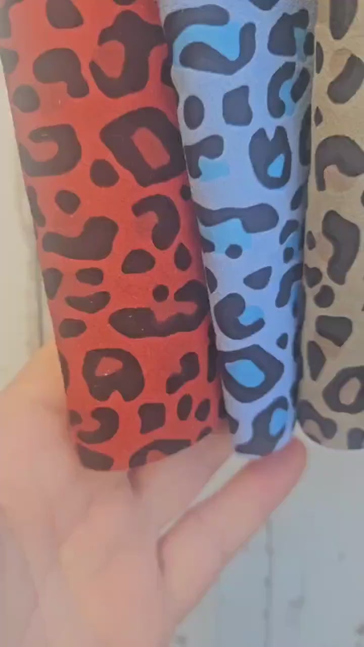 10 Colorful Printed Leather Scraps RANDOM selection, LEOPARD printed leather pieces  6x5" / 15x12 cm  RT222
