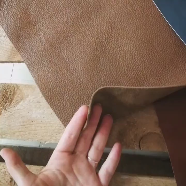 Solid Color Leather Pieces, 8x10 Precut Craft Leather, Mixed Smooth and Pebble Grain Textures AMZ34/B La Garzarara