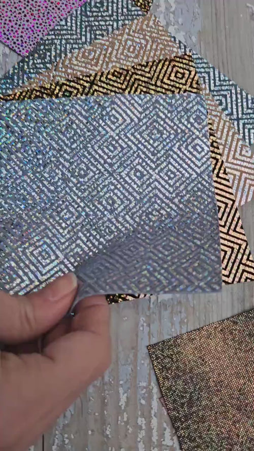 15 Glitter metallic leather scraps, multicolor tones, random selection, pieces selected from the colors of the photos 6x5" / 15x12 cm  RT265