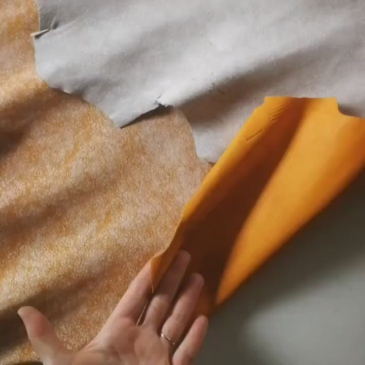 White CRACKLED leather hides - genuine SUEDE on goatskin - orange grey crackle printed skins  B13549-ST La Garzarara