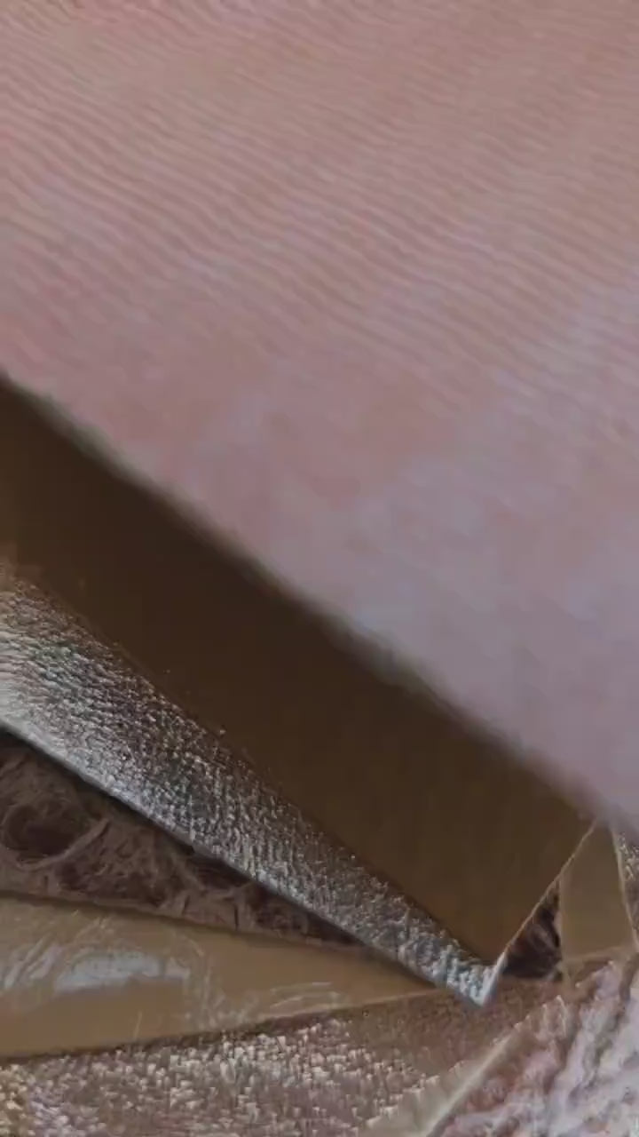 Champagne Leather Scraps, Beige Nude and Rose Gold Pieces, Metallic Textured Unique Offcuts for Bags and Jewelry 6x5” / 15x12 cm RT352