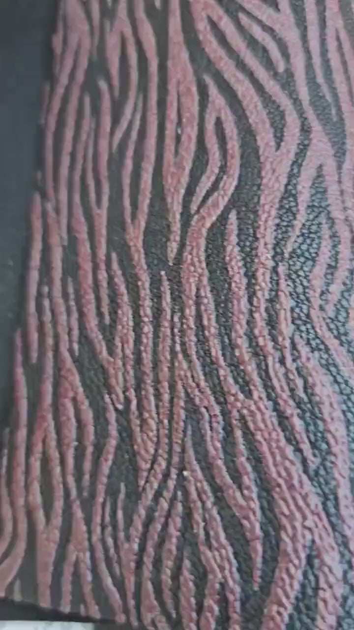 Zebra Print Leather Scraps, Fine and Bold Stripe Remnants, Colorful Animal Print Offcuts for Jewelry and Crafts 6x5"    RT326  La Garzarara