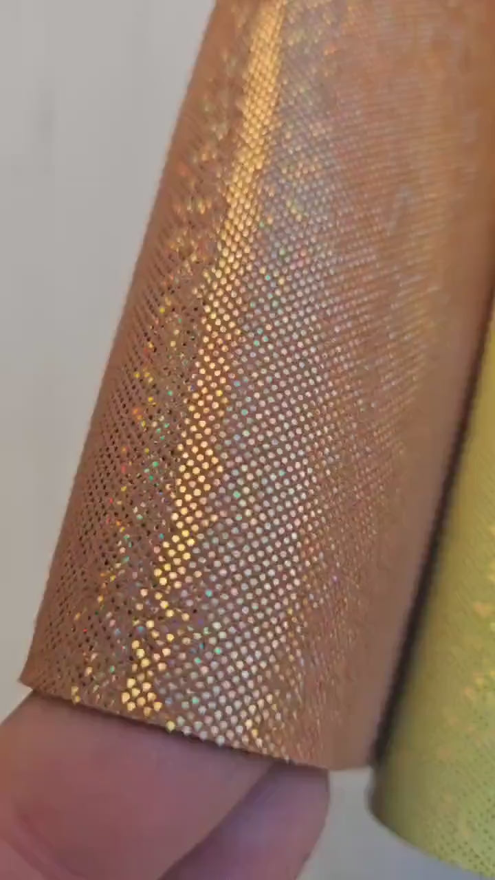 Iridescent Textured Leather Scraps, Pearlescent Metallic Offcuts, Colorful Shimmer Leather Pieces 6x5" / 15x12 cm RT93/B
