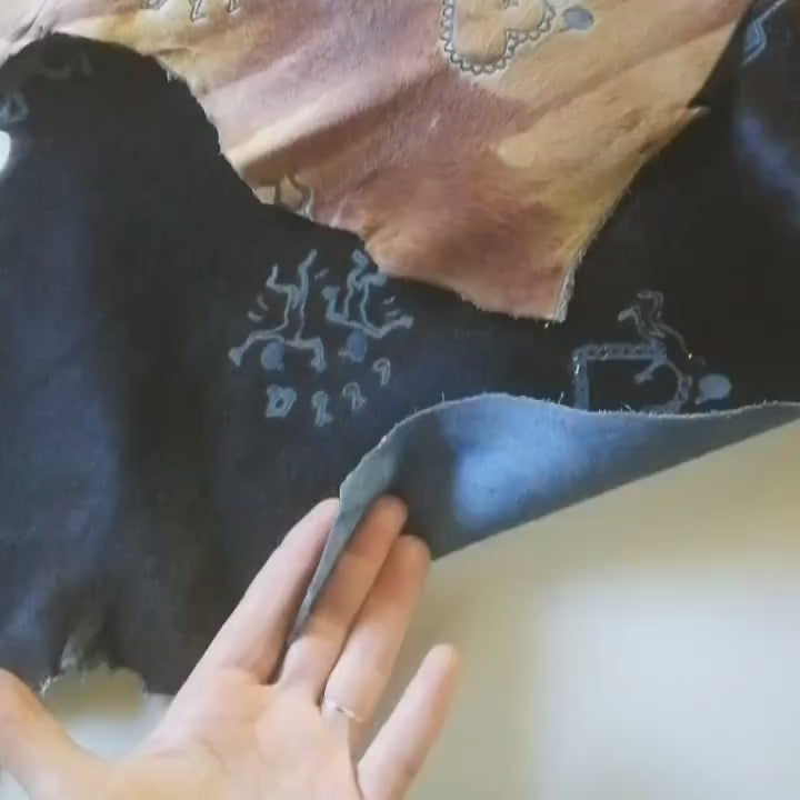 Rare Printed Hair on leather, unique fancy ponyskin  B12868-CV La Garzarara