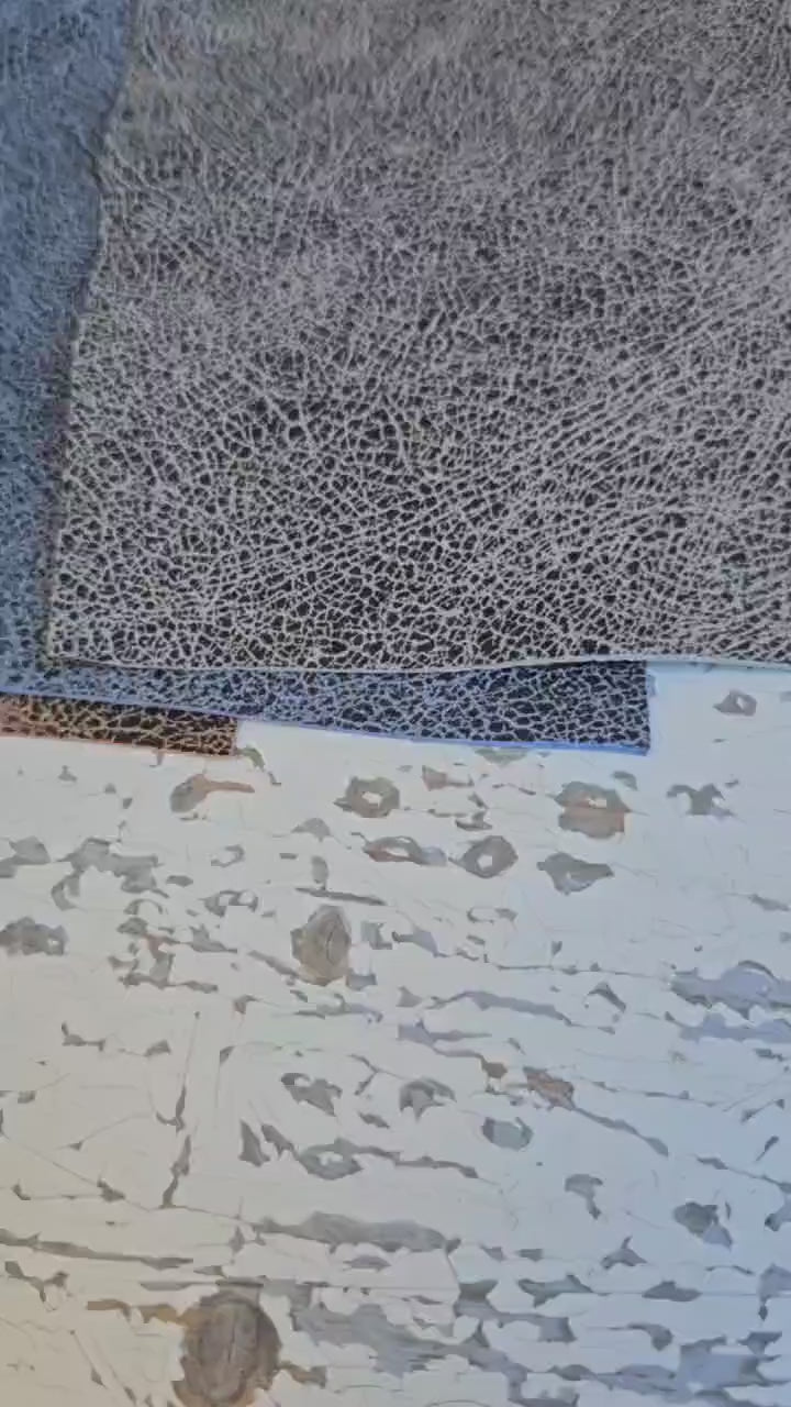 10 Premium Leather Scraps in Multicolor Tones, Mixed Prints with Crackle Effects, Assorted Remnants RT216 La Garzarara