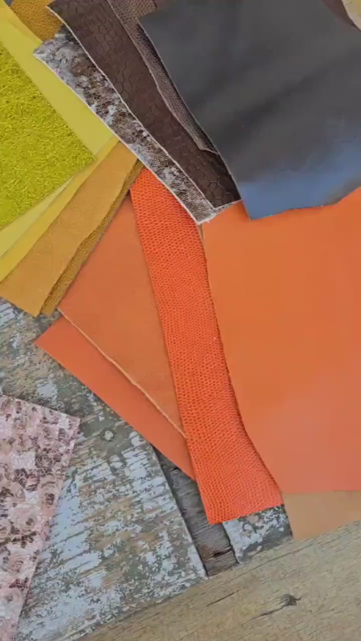 Colorful Leather Scrap Pack, 75 Random Pieces in 15 Shades, Mixed Texture Offcuts, Multicolor Remnants for Creative Crafts   La Garzarara